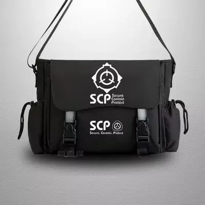 scp sécurisé conta sac de messager décontracté anime cosplay étudiant couverture lumineux sac à bandoulière pour hommes adolescents