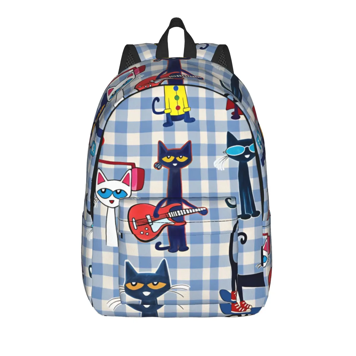 sac à dos pete the cat i love my white shoes pour garçon, en polyester, grand sac à dos esthétique pour l'école secondaire, idéal pour l'entraînement