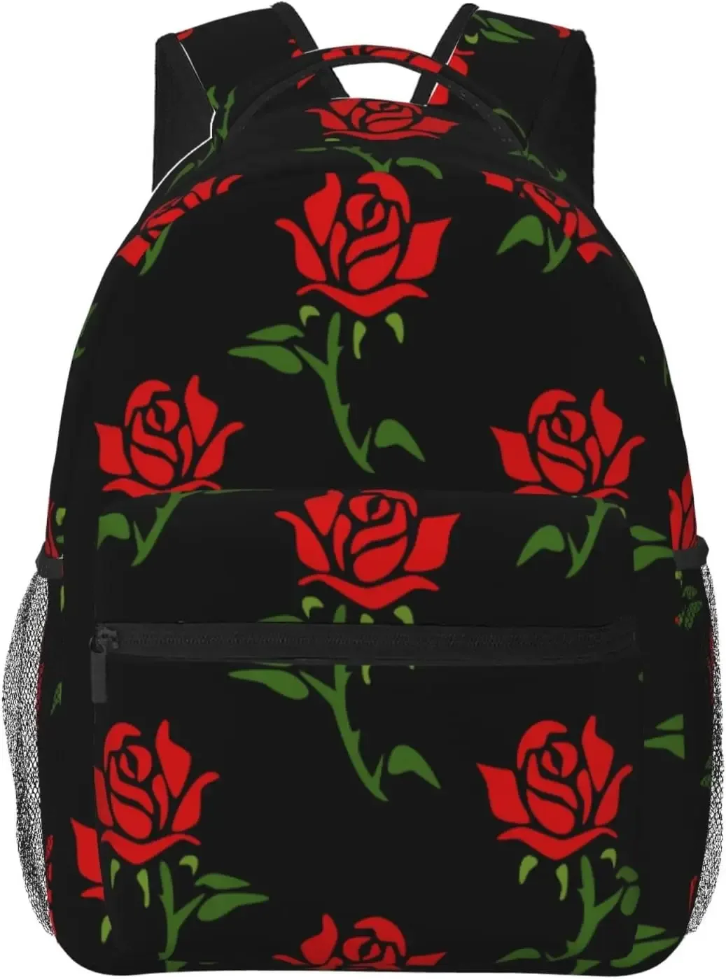sac à dos léger à motif de fleurs roses rouges pour hommes et femmes, sac à dos universitaire, sac à dos décontracté, sac de voyage pour ordinateur portable