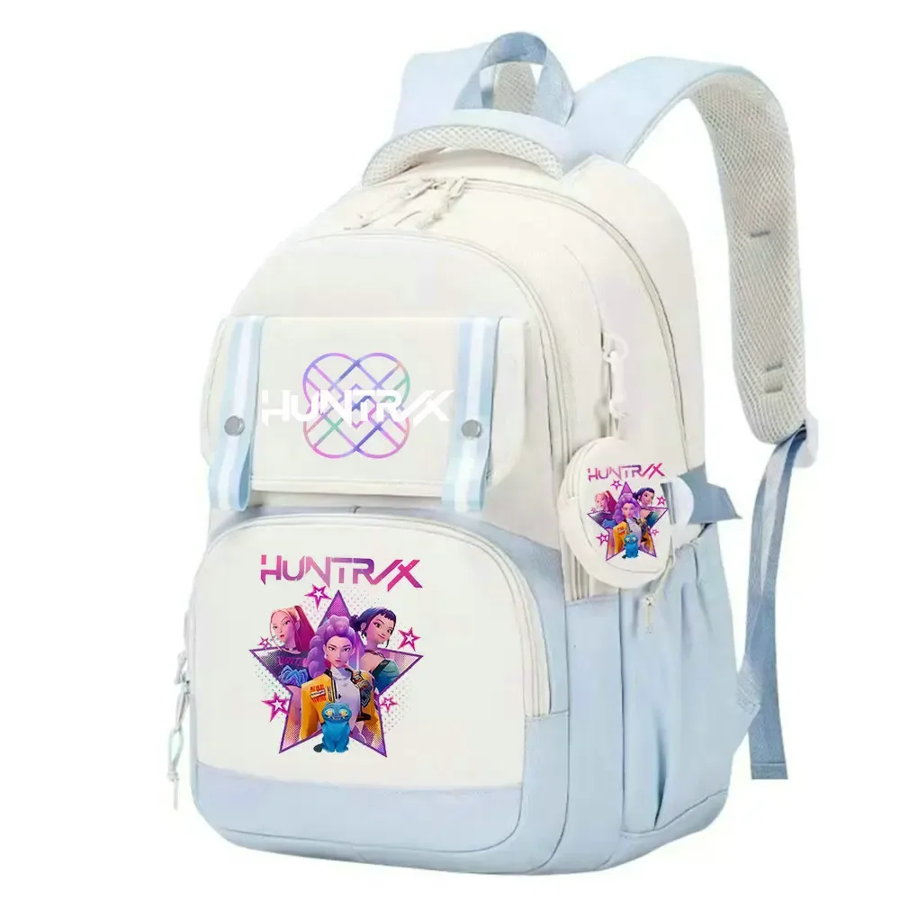sac d'école kpop demon hunters pour enfants, grande capacité, sac à dos d'étudiant de haute qualité, imprimé avec des personnages de dessins animés mignons, sac à dos de voyage