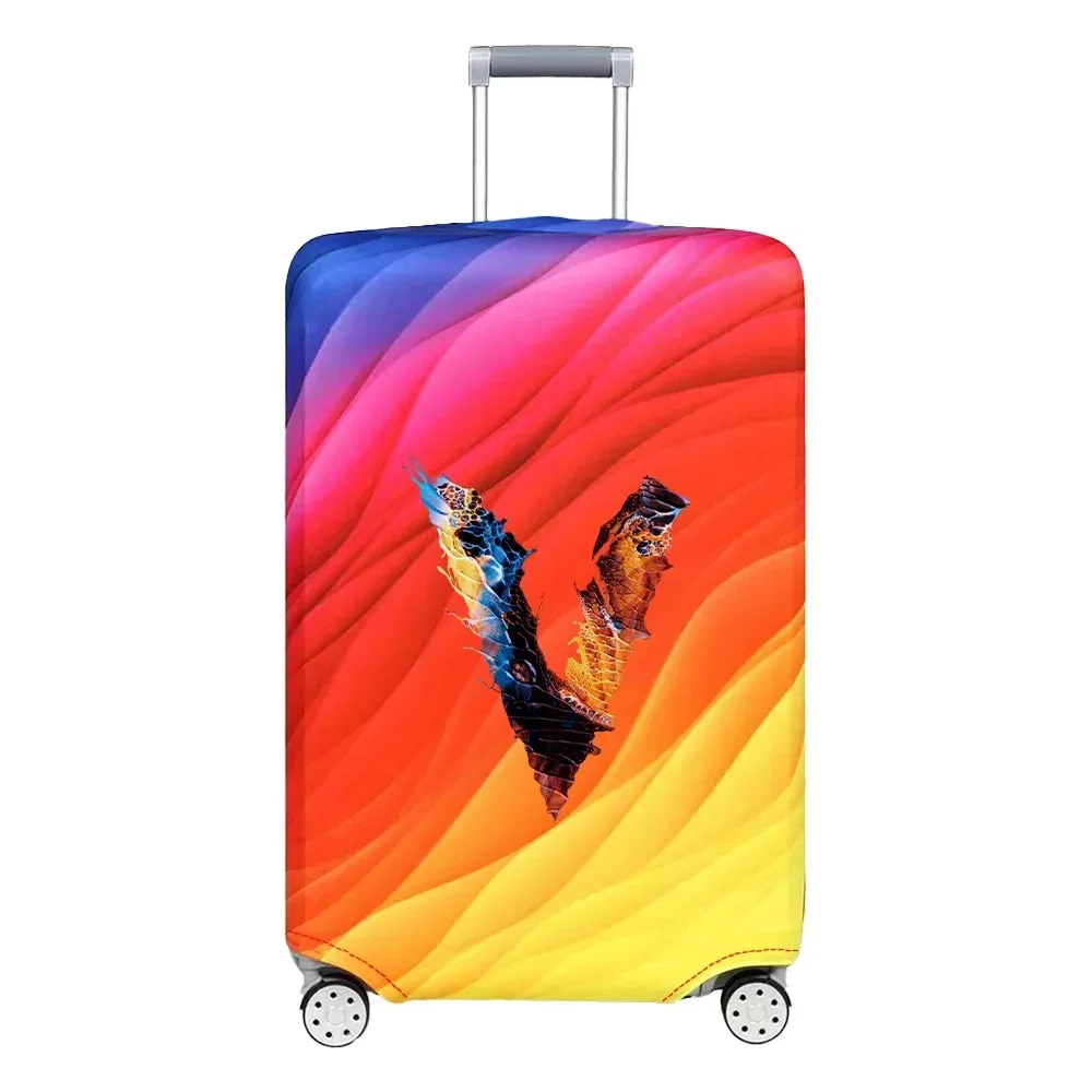 juste de bagage de voyage, housse de protection, motif de lettre de peinture, tissu de commande anti-poussière, étui à bagages, 18-32 po