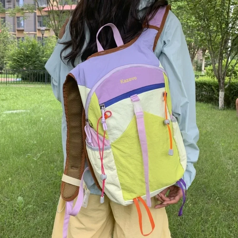 sac à dos de voyage en nylon tendance, multifonctionnel, grande capacité, sac à dos de voyage quotidien, multicolore, sangles fixes, sac à dos de sport pour l'extérieur