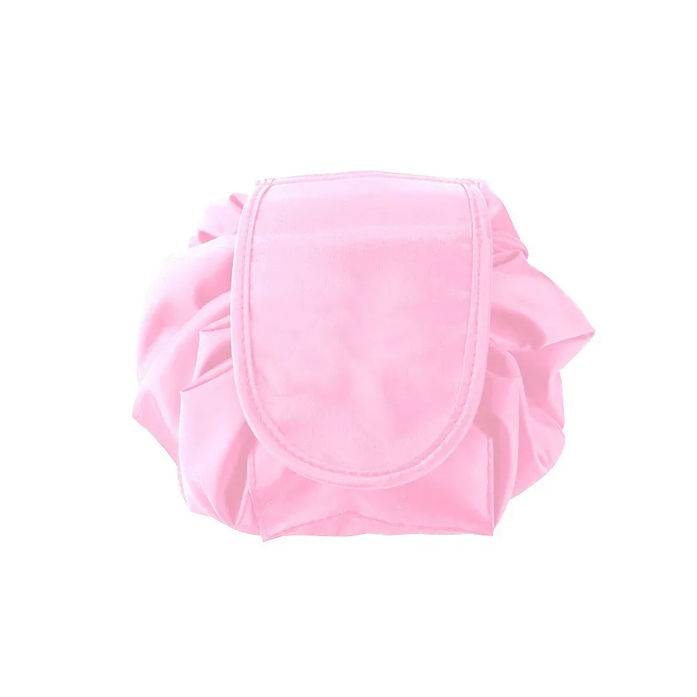 sac de maquillage à cordon de serrage, sac de rangement de voyage portable, sac de lavage pliable imperméable de grande capacité, sac de rangement pour maquillage