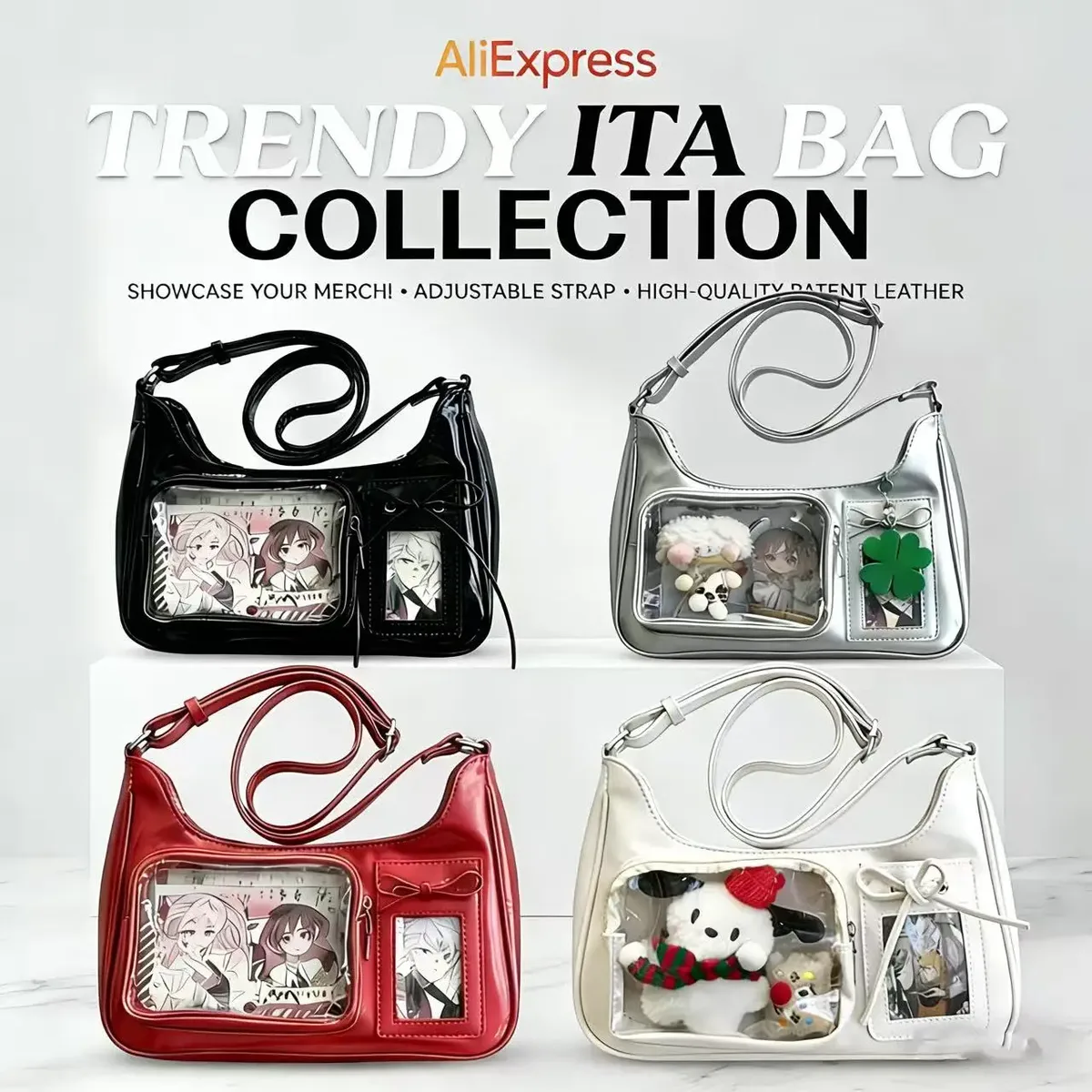 y2k harajuku sac à bandoulière femmes coréen transparent ita sac école sac à bandoulière femme japonais concepteur preppy sac à main sac à main