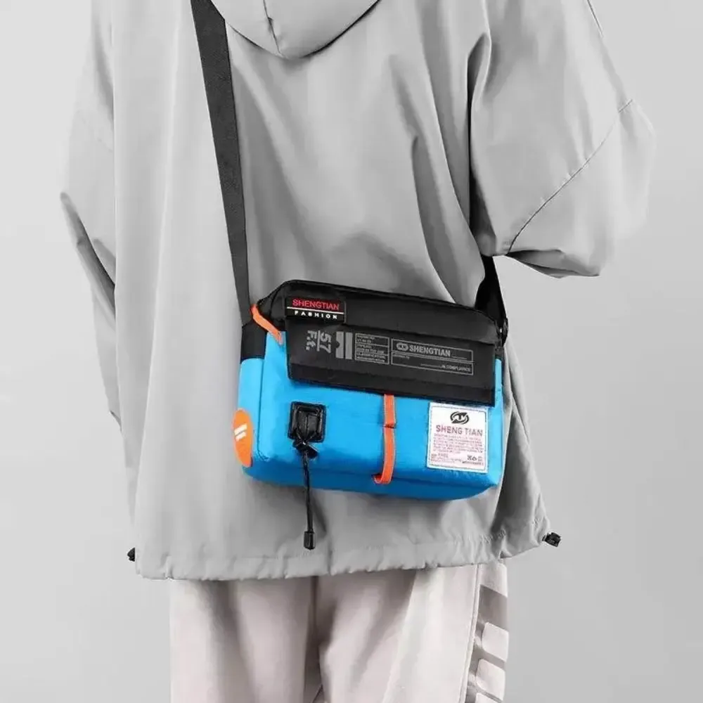 nouveau sac à bandoulière décontracté en nylon couleur contraste étanche sacs à bandoulière simples sacs de messager de sport horizontaux de grande capacité