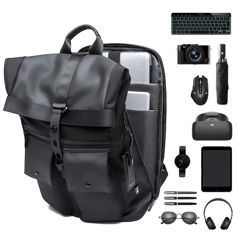 sac dos oxford université polyester noir ceinture coussin air poche chaussures broderie voyage utilisation quotidienne