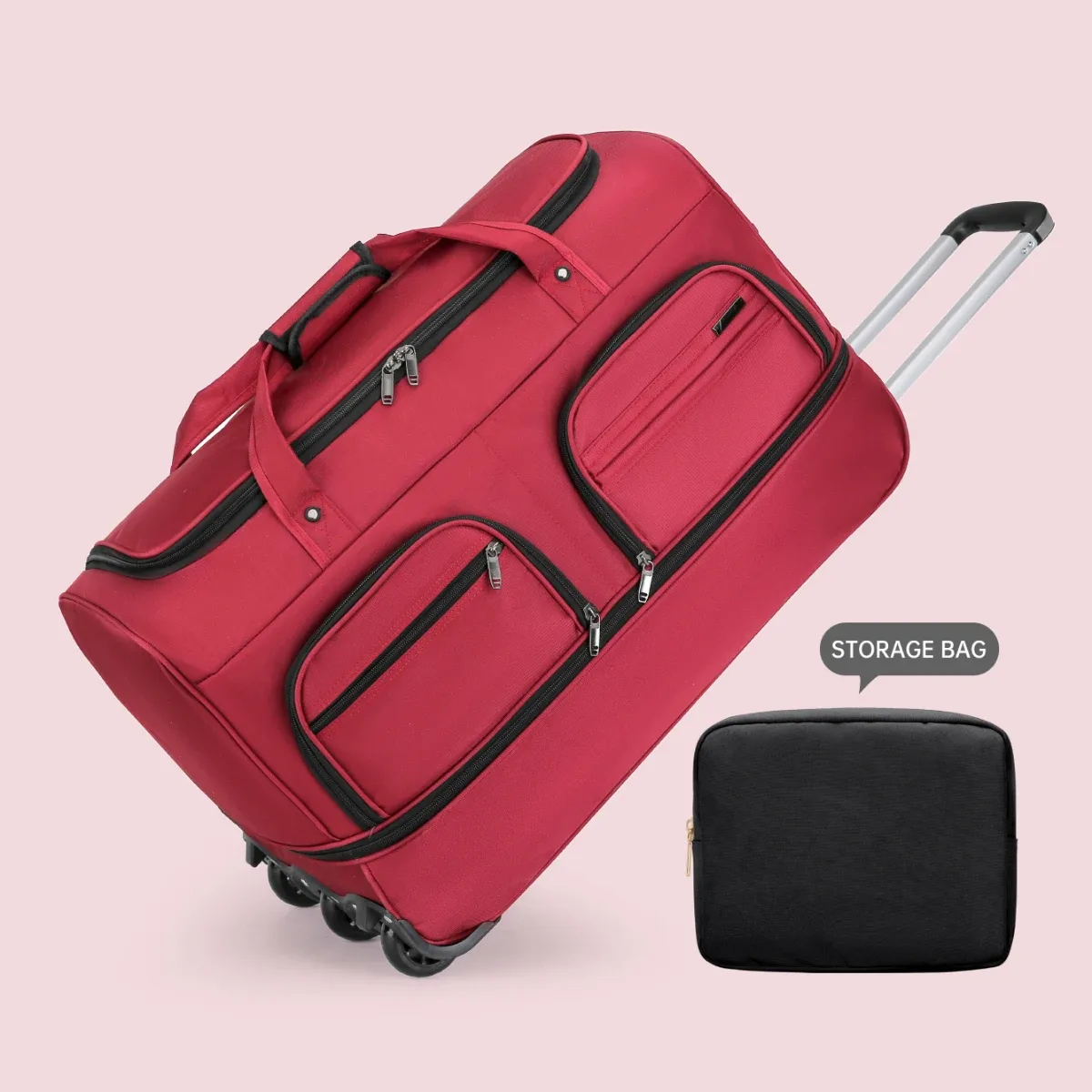 sac de voyage pliable pour bagages enregistrés, avec poignée, sac de rangement à roulettes, sac de voyage pour hommes, grande capacité.