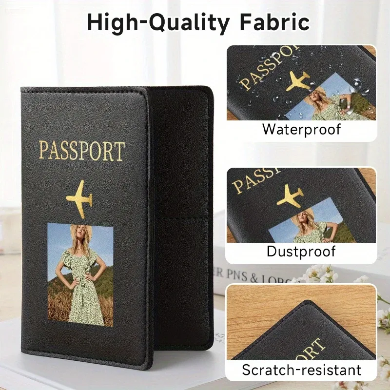 porte-passeport personnalisé design avion pochette avant passeport accessoires voyage gris rouge kaki rose vert