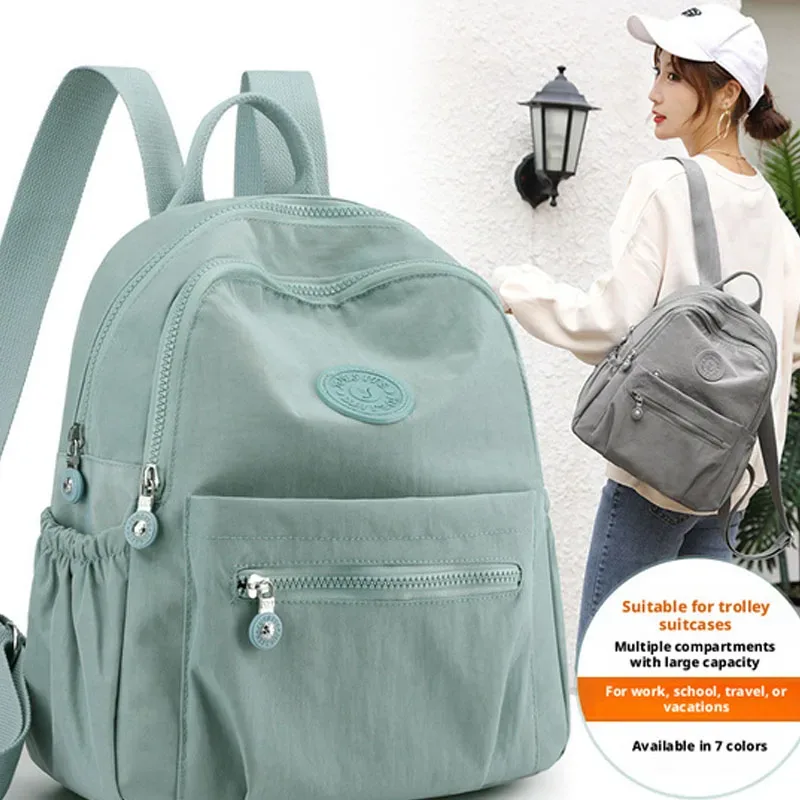 sac à dos tendance pour femmes en nylon oxford, petit sac à dos coréen stylé, sac à livres polyvalent en toile, sac de voyage pour maman