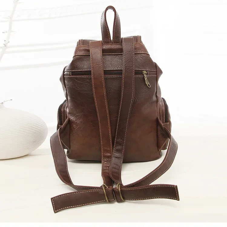 nouveauté sac à dos pour homme en cuir pu de haute qualité, style vintage, sac à dos coréen pour étudiant, grand sac à dos pour ordinateur portable et école