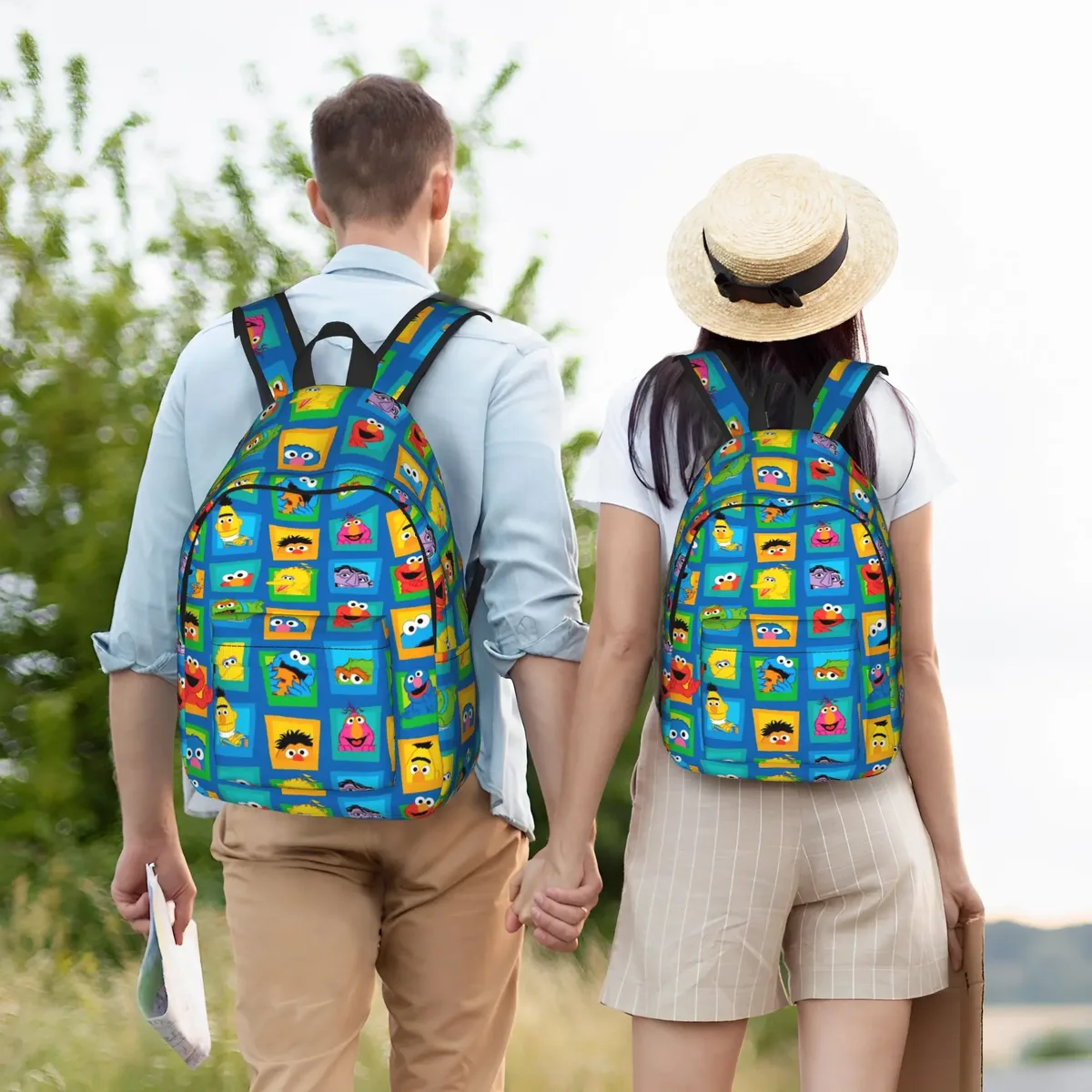 sesames streets – sac à dos de sport à la mode pour lycée et travail, sac à dos mignon pour hommes et femmes, sac à bandoulière pour ordinateur portable