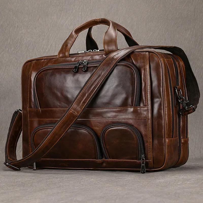 newsbirds porte-documents en cuir véritable sac de travail de bureau sacs pour ordinateur portable en cuir véritable 17 pouces brève étui sacs ordinateur portable sacs à main de voyage