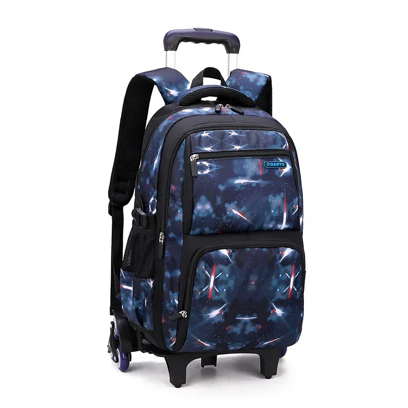 avec boîte à déjeuner chariot sacs d'école sac à dos roulant pour garçons sac à roulettes bagage à main pour enfants sac de lycée primaire