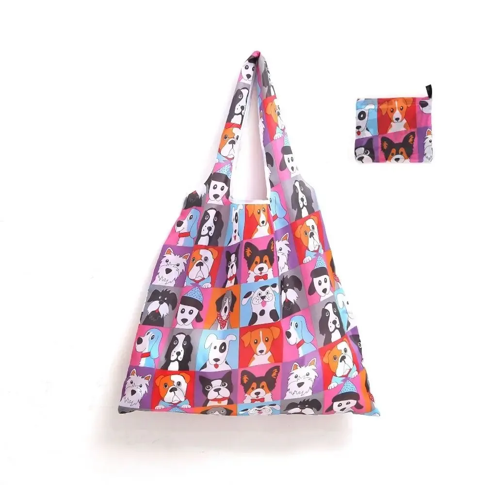sac de shopping pliable de grande capacité, léger, lavable, sac fourre-tout recyclable, sac de rangement portable, respectueux de l'environnement