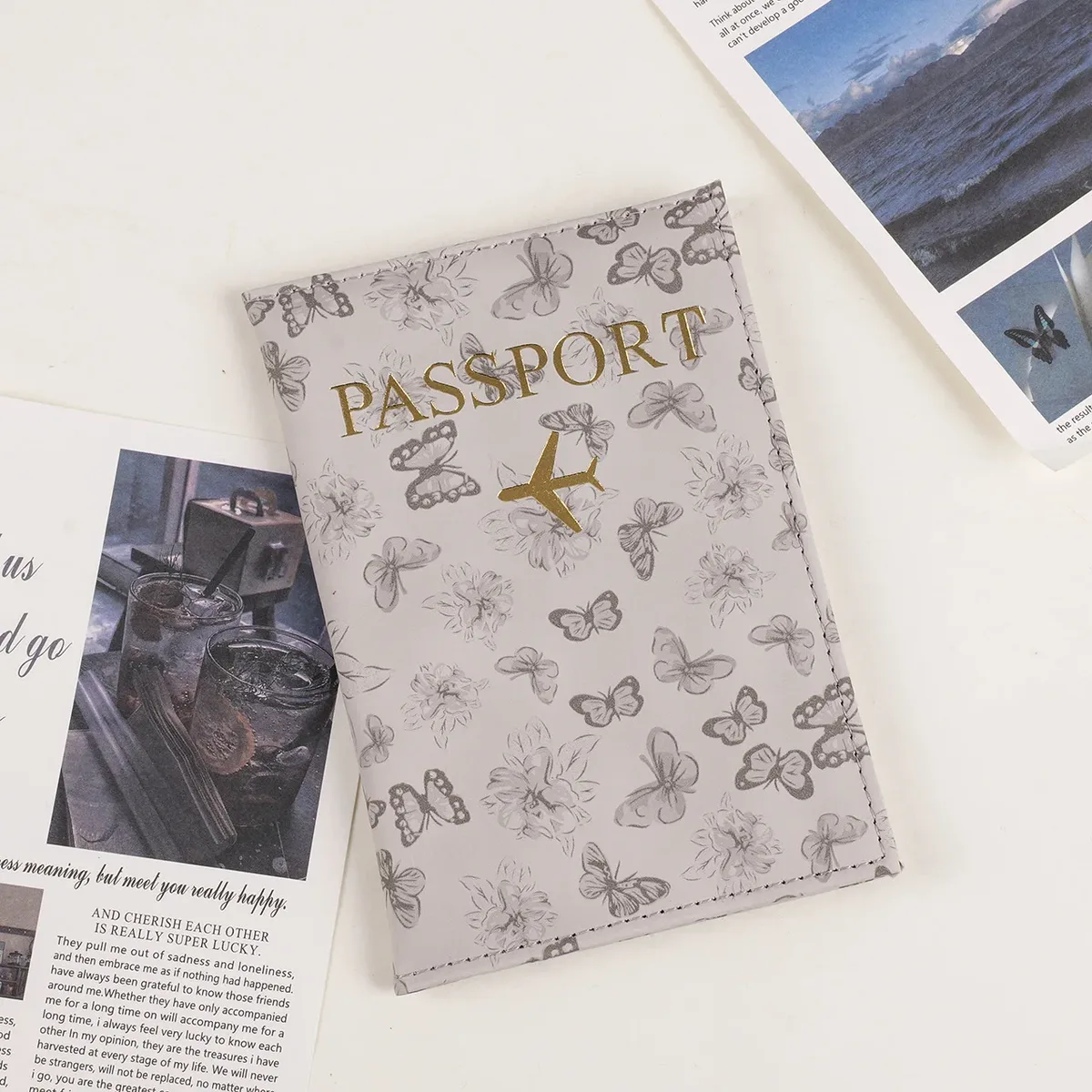 housse de protection pour passeport de voyage, porte-passeport, portefeuille, cadeau, étui pour cartes en cuir pu, sacs de rangement unisexes pour cartes