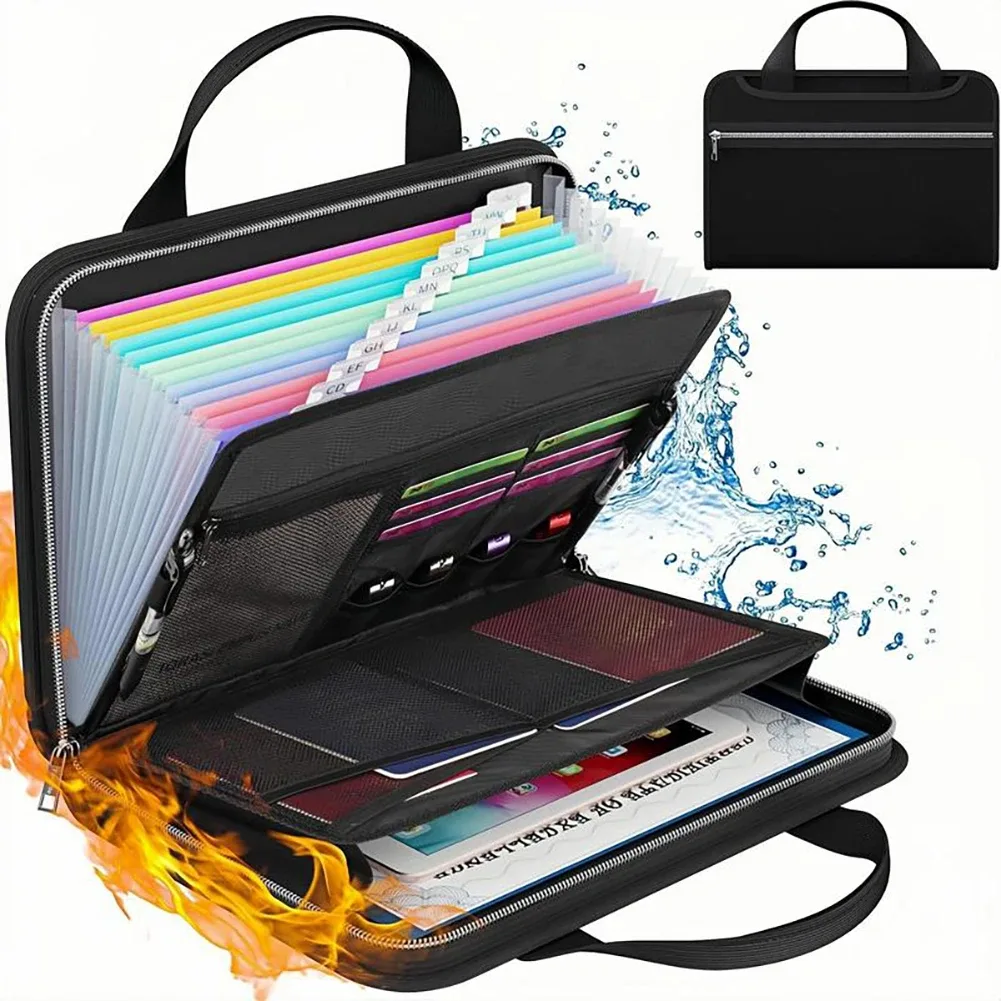 sac de document de document imperméable de grande capacité sac de rangement sûr avec une fermeture à glissière organisateur de fichiers pour les affaires