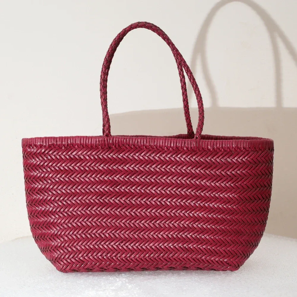 sac à main en cuir véritable pour femmes, grand sac fourre-tout vintage, sac à bandoulière décontracté, sac de shopping en cuir de vache tissé, sac bandoulière pour femmes