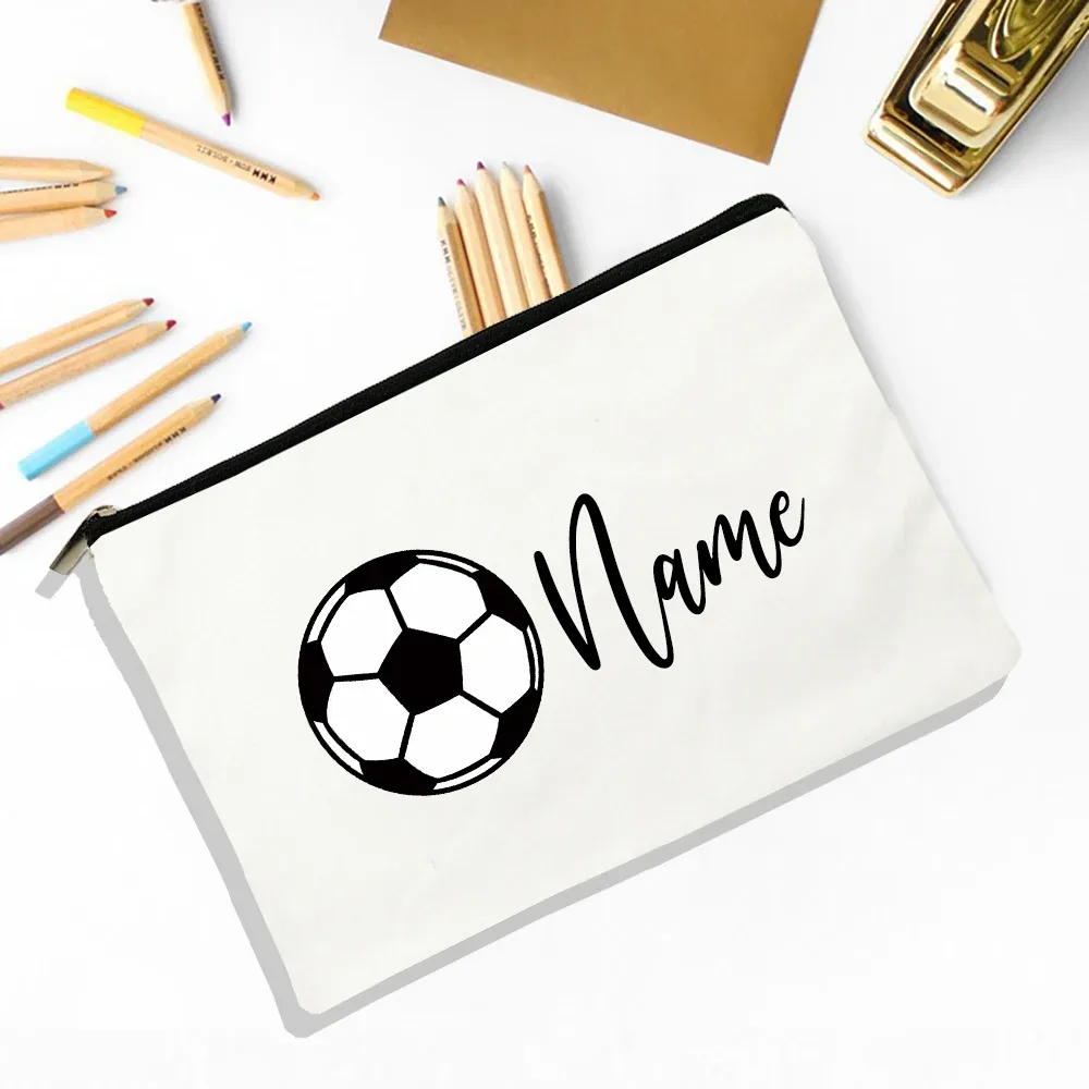 sac à crayons de football personnalisé, trousse à crayons avec nom personnalisé, fournitures de papeterie scolaire, sacs de rangement, cadeau de noël et d'anniversaire pour enfant