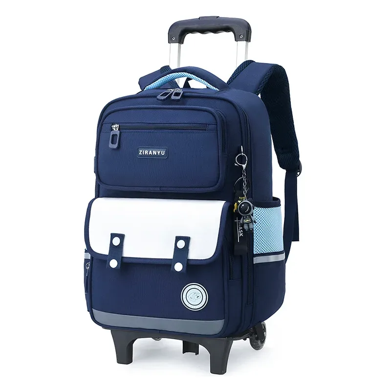 nouveau sac à dos roulant pour garçons sac d'école primaire avec roues mochilas para mujer sac de chariot de voyage 2 et 6 roues sac a dos