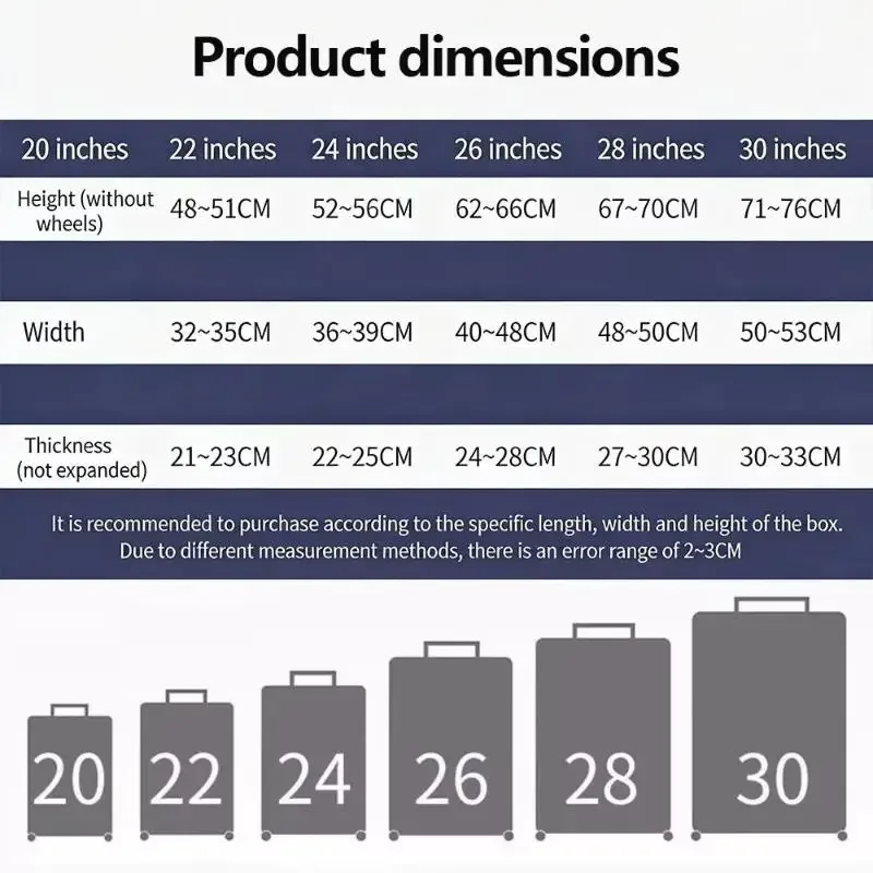 housse de protection givrée résistante à l'usure pour bagages, coque de protection portable, imperméable et anti-poussière pour sac de voyage à roulettes