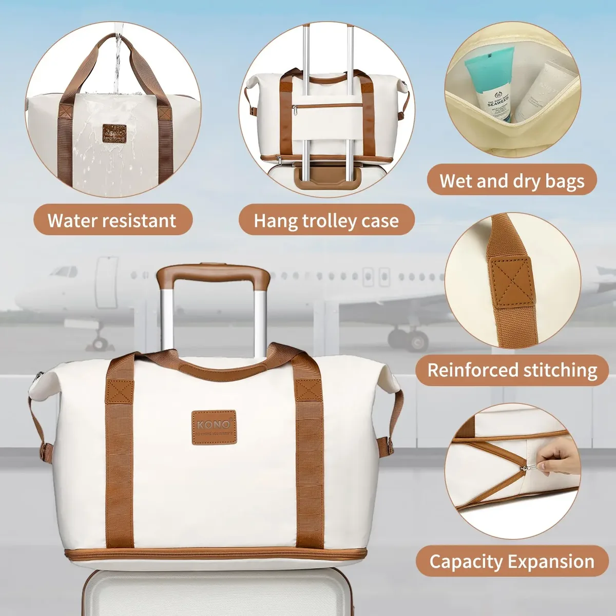 kono 2/4/6 pièces trousse de beauté boîte trousse à cosmétiques bagage à main trousse de toilette sac de voyage ensemble de bagages