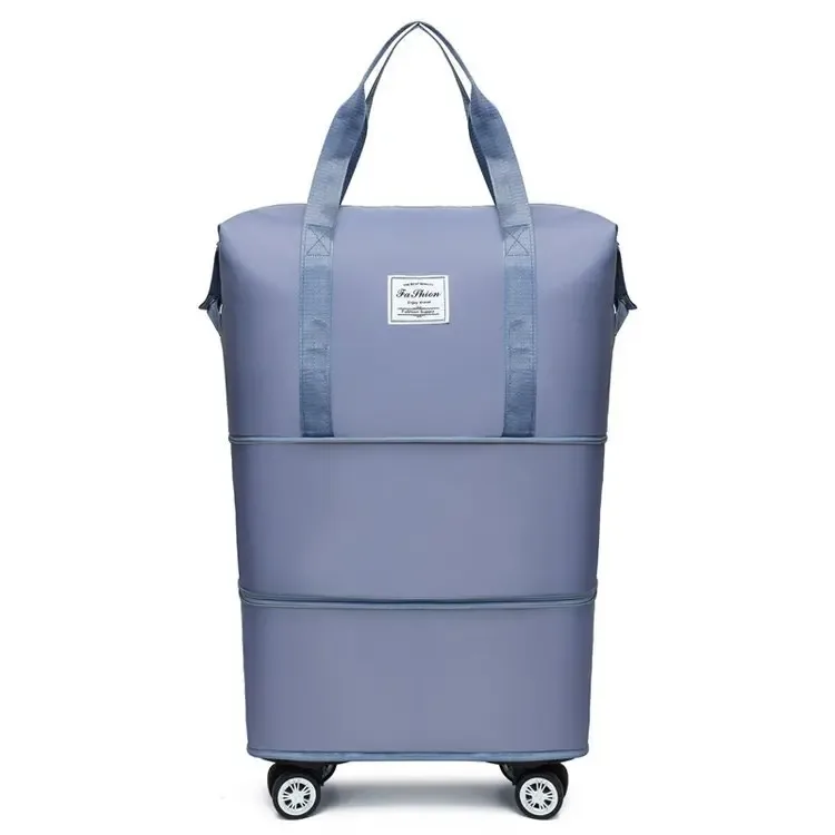 sac de voyage à roulettes spinner wheel, grande capacité, extensible, avec bandoulière, bagage à main pour femme, week-end