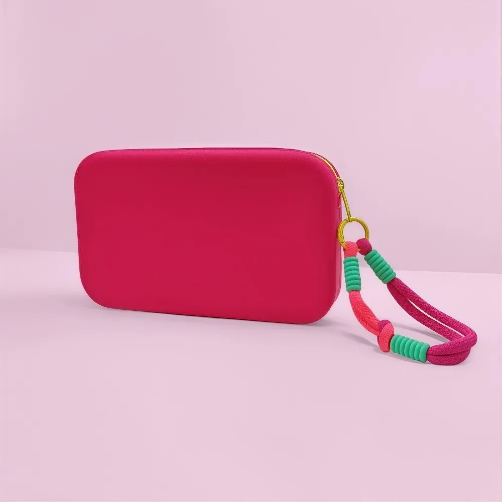 pochette de maquillage en silicone carrée, grande capacité, étanche, avec fermeture éclair, sac de rangement pour écouteurs et clés pour femmes et filles
