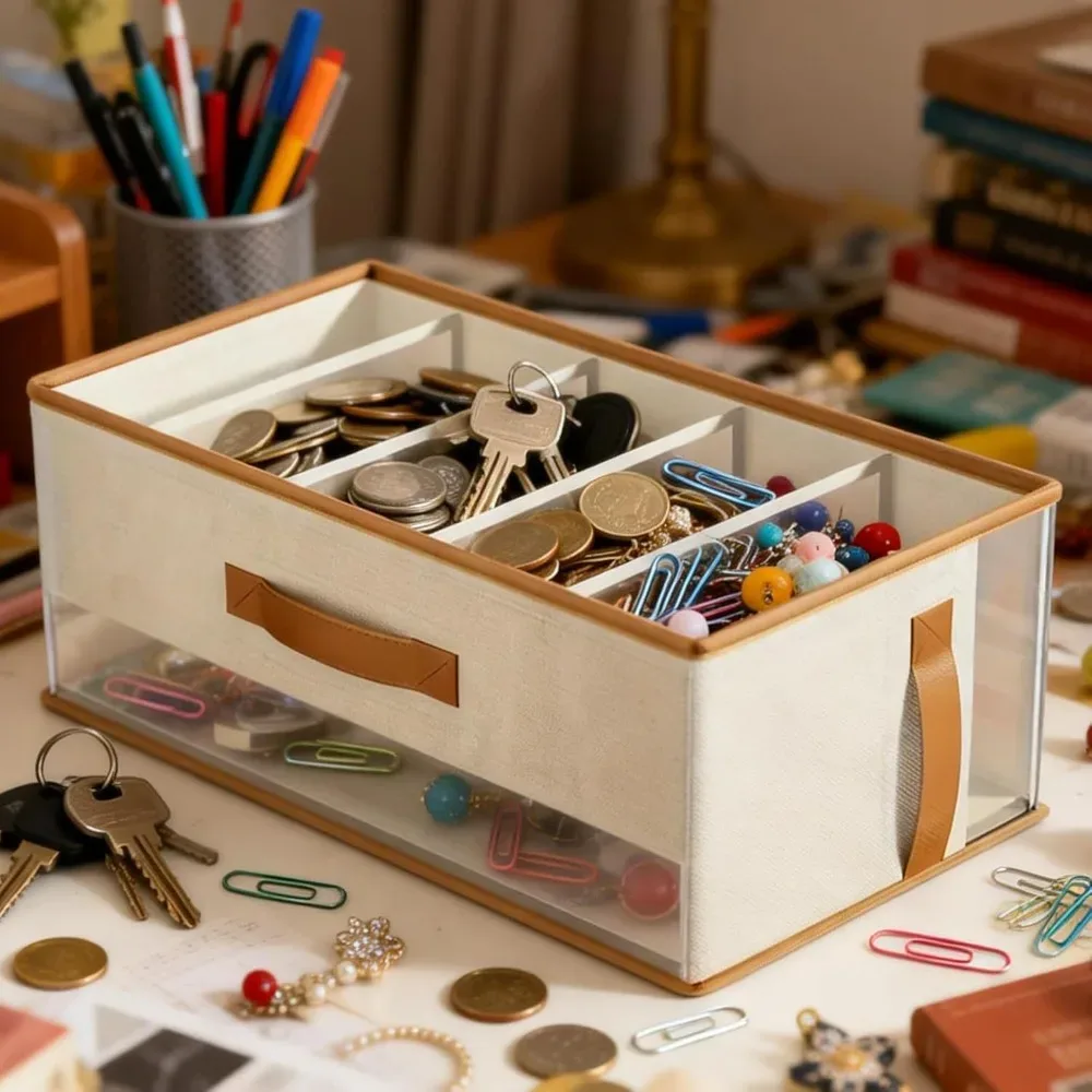 organisateur de sac à main transparent pour placard, boîte de rangement anti-poussière avec séparateurs et poignées en cuir pu, gain de place, présentoir de boutique