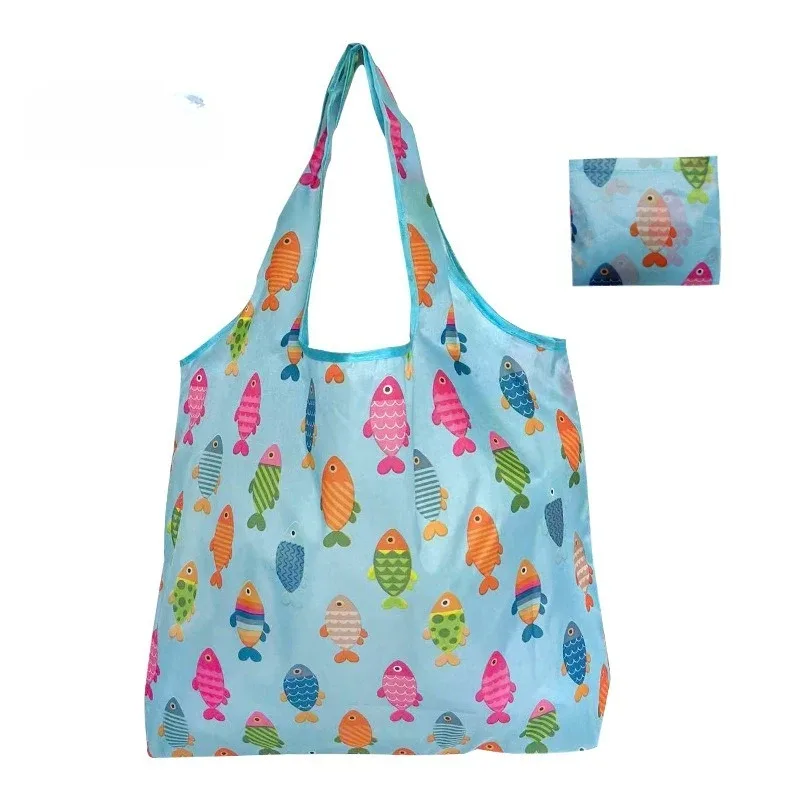 sacs écologiques pliables de poche de mode, sac d'épicerie réutilisable de grande capacité, fourre-tout pour dames, sac de voyage lavable de 50lb