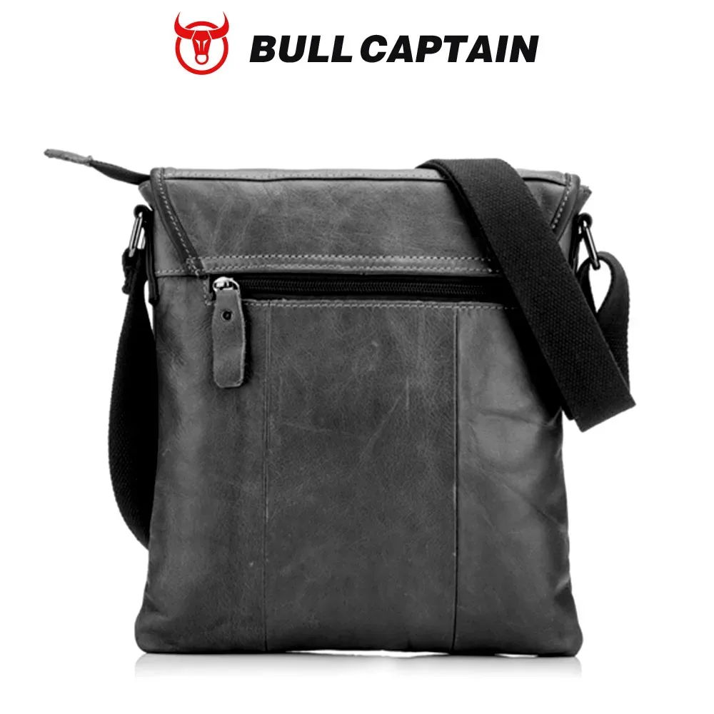 bullcaptain sac à bandoulière en cuir pour homme, décontracté, sportif, pour l'extérieur, en cuir souple de première qualité, tendance, petit sac plat pour affaires