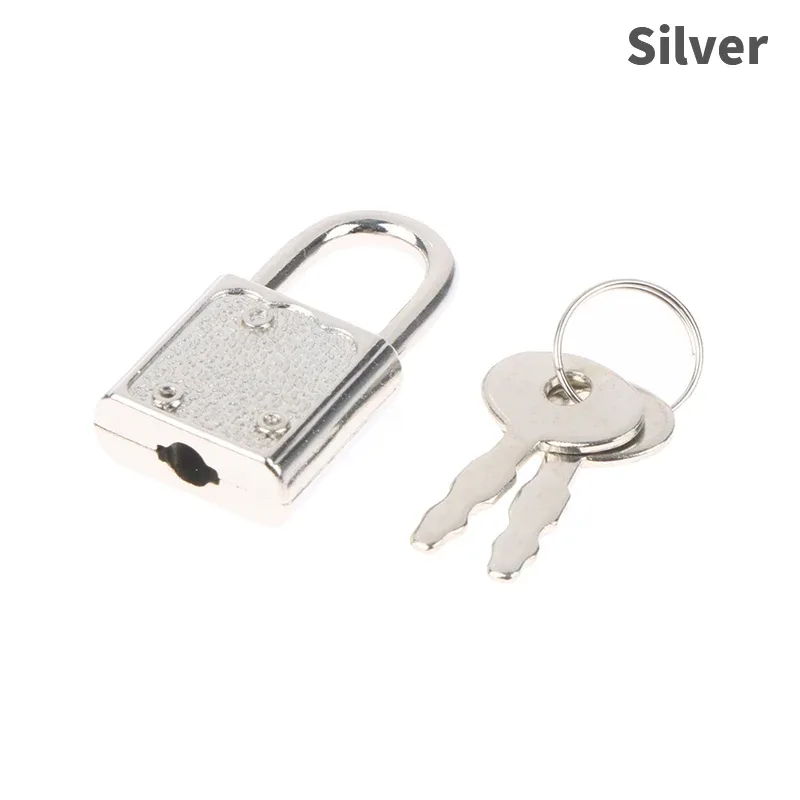 cadenas verrouiller métal serrure clé miniature voyage boite bijoux agenda valise or bronze rose