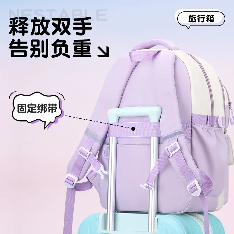 sac à dos scolaire pour filles, 3 pièces/ensemble, avec boîte à lunch et trousse à crayons, pour l'école primaire, le collège et le lycée