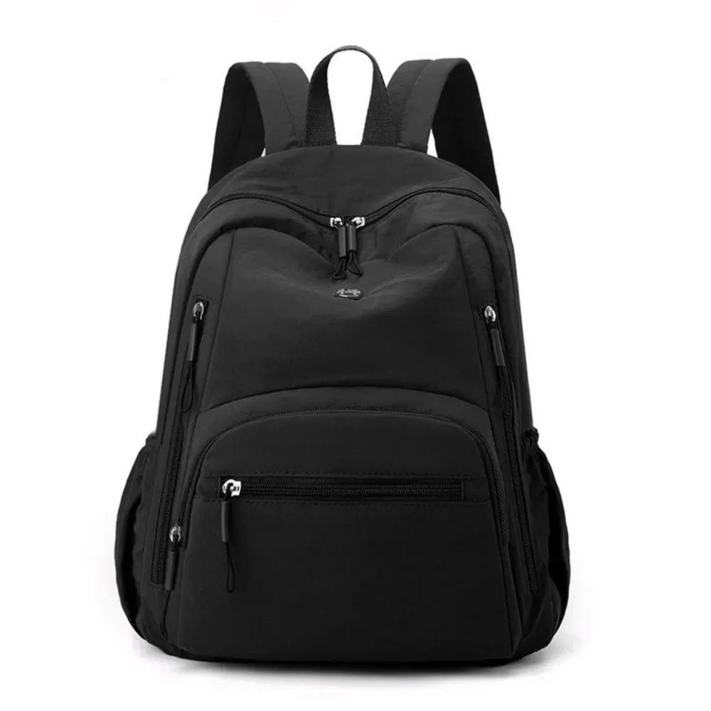 sac à dos décontracté en nylon grande capacité, léger et durable, pour l'école, les voyages, couleur unie, imperméable, pour ordinateur portable, idéal pour la gym