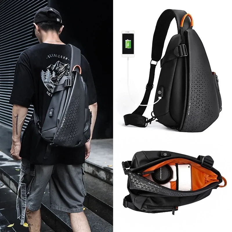 sacs à bandoulière imperméables pour hommes, sacs de poitrine en nylon pour moto, voyage décontracté, grande capacité, sac initié, homme, affaires, mode