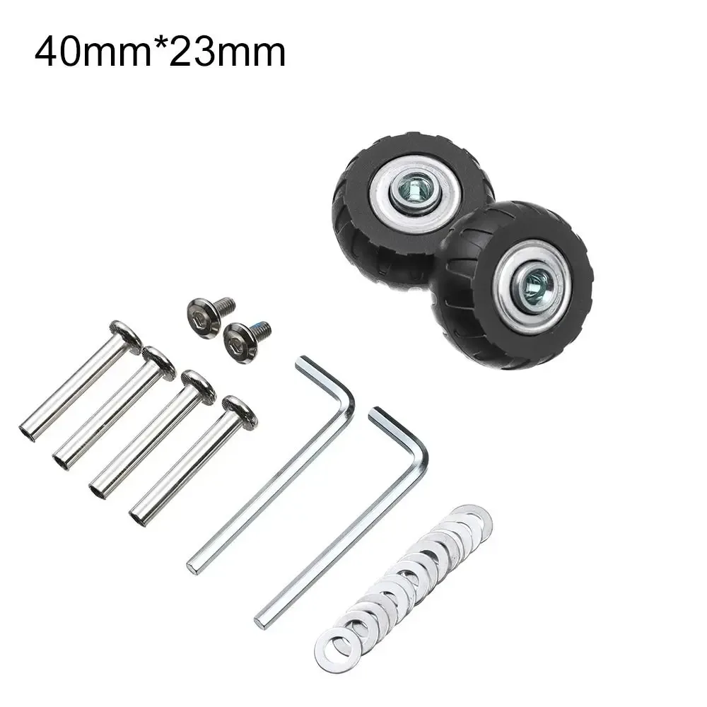 roues de remplacement universelles, pièces de valise, essieux de remplacement durables, kit d'outils de réparation de roulettes, roulette silencieuse avec vis, 2 pièces