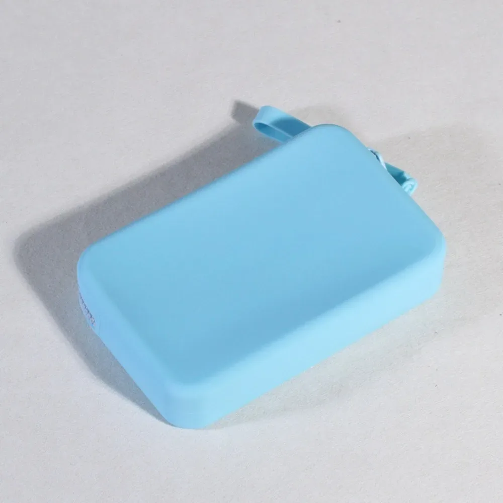 sac de rangement cosmétique portable de grande capacité avec fermeture éclair, sacs de rangement en silicone, carré étanche extérieur, poudres de maquillage