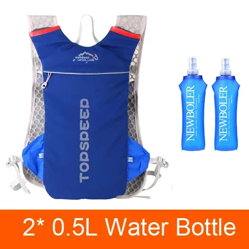 sac à dos d'hydratation pour course à pied 5l, sac de course ultra léger pour marathon, sac à dos de vélo, option gourde souple 500ml