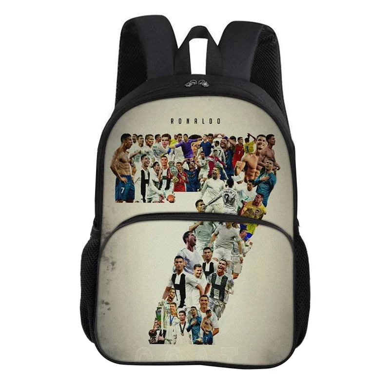 sac à dos ronaldo avec poche avant, sac d'école pour étudiants, star du football cr, sac de sport, sac de voyage, grande capacité