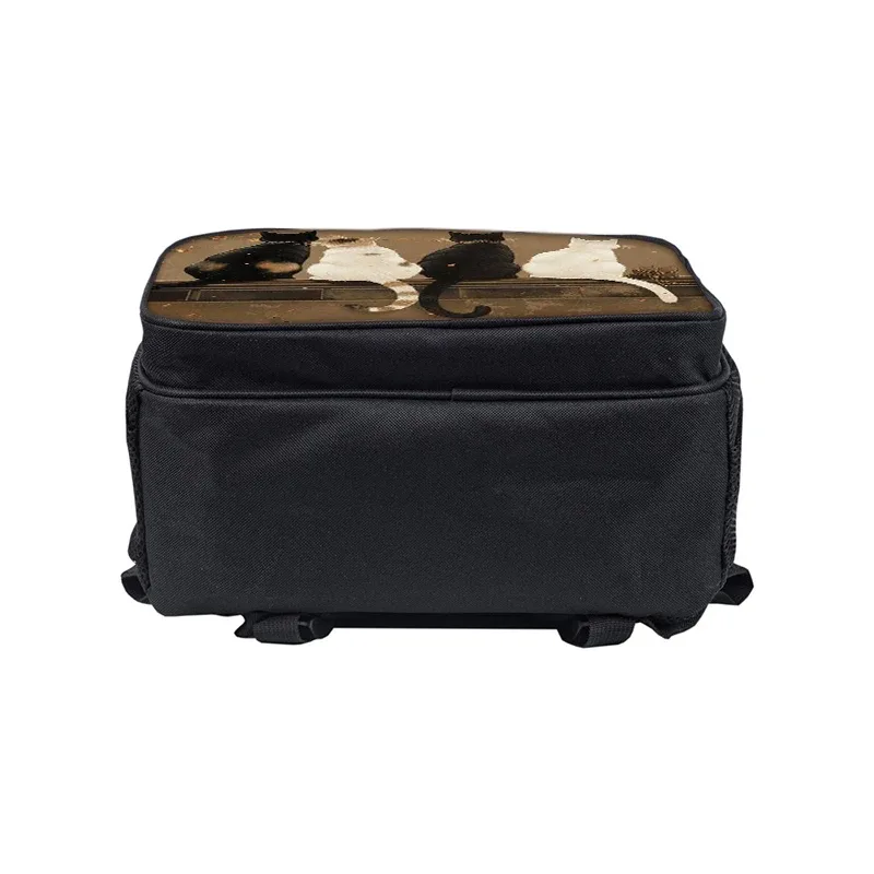 sac à dos scolaire mignon pour garçons et filles, motif chat de dessin animé 2d, avec poche avant tendance, fermeture éclair, imperméable, idée cadeau idéale