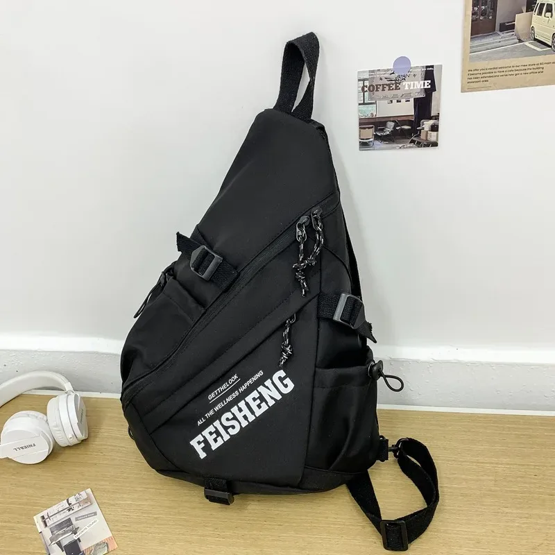 techwear style extérieur moto sport sac à dos à bandoulière unique unisexe hip hop multifonction sac de poitrine sac à bandoulière tactique