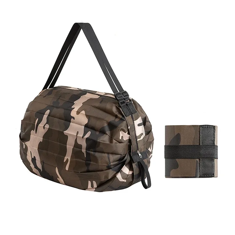 sac de rangement de voyage pliable avec poignées, fourre-tout camouflage de grande capacité, sac de transport portable et réutilisable