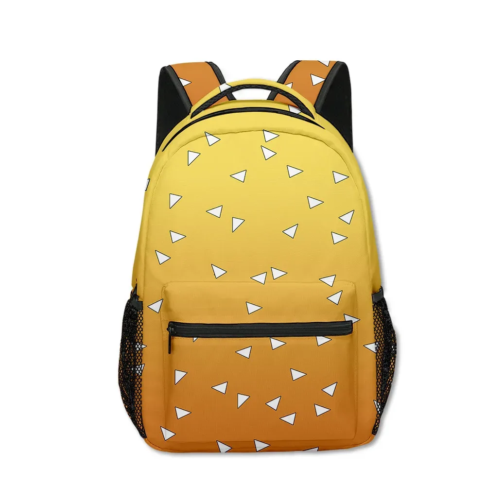 sac dos tissu oxford uni dessin animé géométrique multicouleurs triangles carreaux bandoulière arquée usage voyage