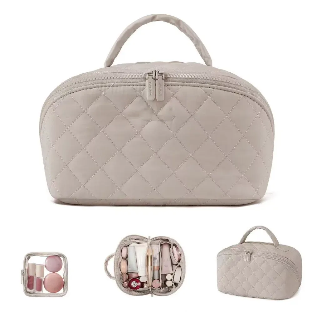 trousse de maquillage femme extra large, pliable et résistante à l'eau, pour cosmétiques et pinceaux