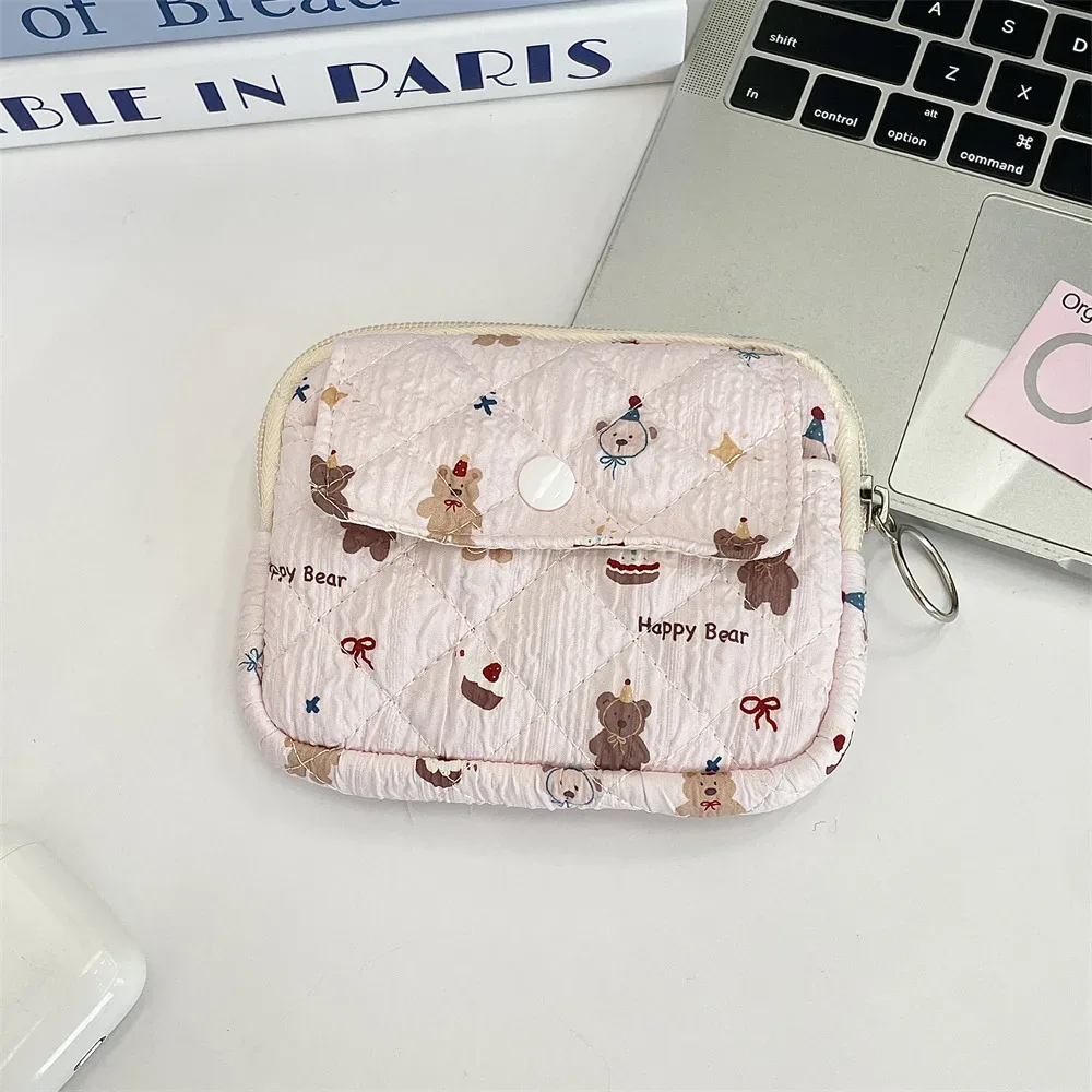 trousse cosmétique tissu coton motifs dessins animaux poche avant zippée format petite boîte usage voyage femmes