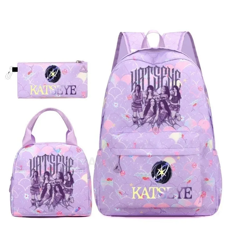 sac à dos tendance katseye amusant pour filles, enfants, étudiants, sac à dos double épaule, sac de voyage pour adolescents, sac à crayons, sac à déjeuner, sac à livres, cartable