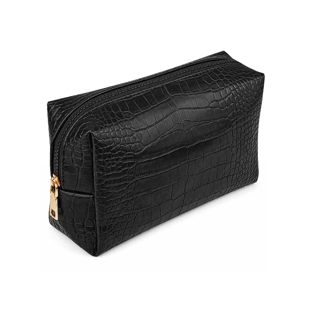 sac de maquillage en pu personnalisé 'motif crocodile', grande capacité, sac à main pour femmes, sac de voyage et de maquillage pour hommes