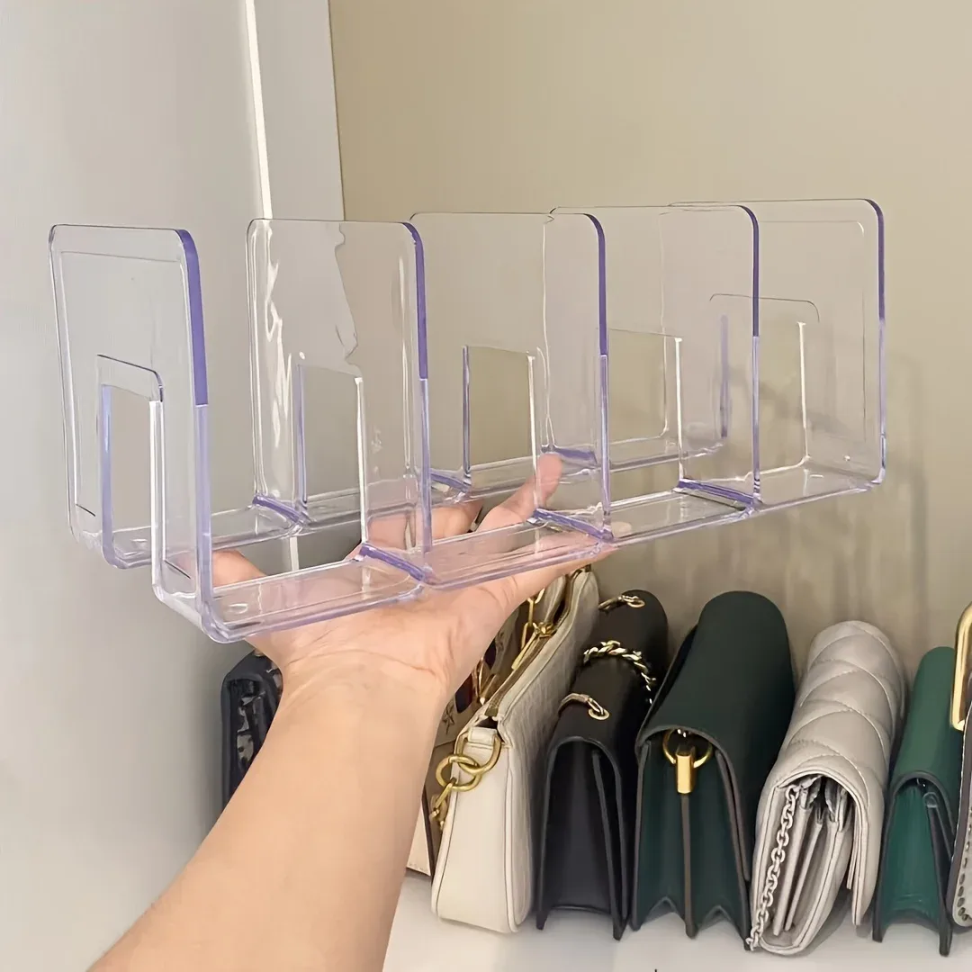 lot de 2 organiseurs de sacs à main en acrylique transparent - supports de rangement gain de place pour sacs à main et portefeuilles