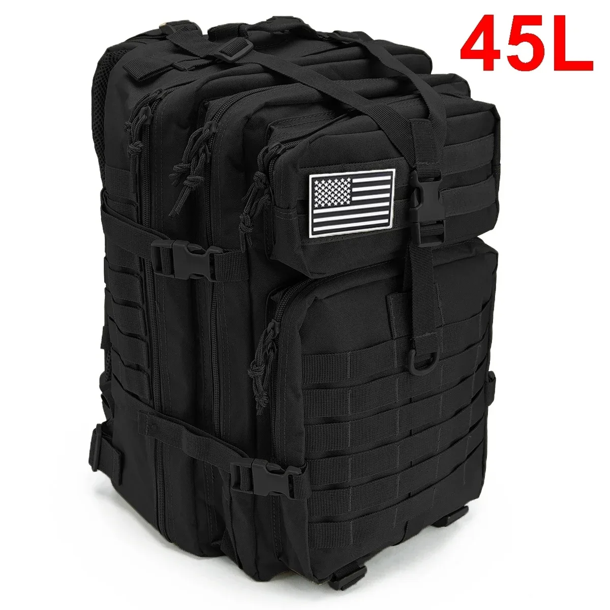 soldes saisonnières : sac à dos tactique 45l, sac d'assaut 3p avec système molle pour la randonnée, la chasse et la survie en plein air