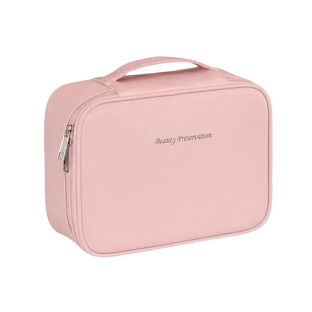 sac à cosmétiques de luxe à double couche, grande capacité, fermeture éclair, sac à maquillage imperméable, organiseur de cosmétiques