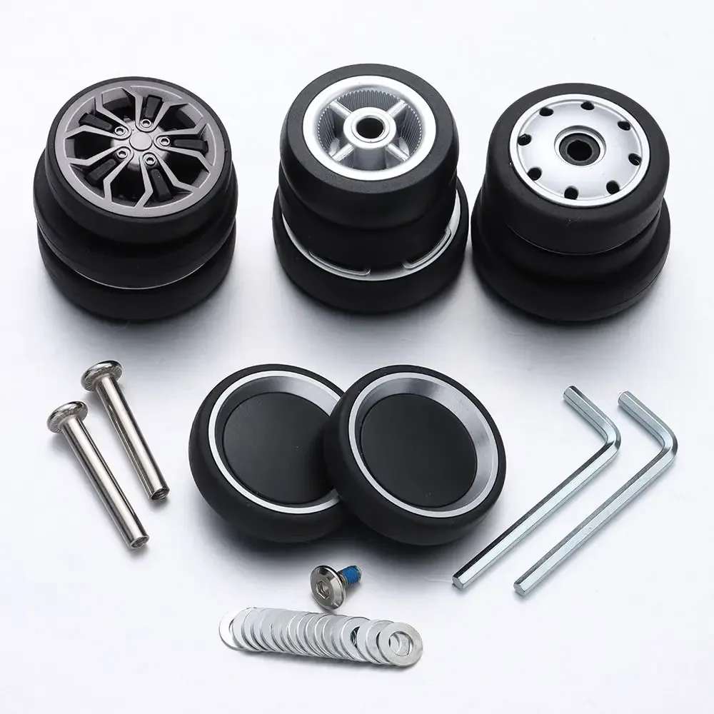 roues de remplacement avec vis pour bagages de voyage, valise, essieux, roulette silays euse 49mm-56mm, outil de réparation diy, 1/2 pièces